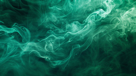 An abstract emerald green smoke backgroundの素材