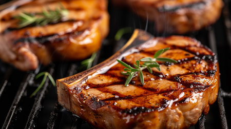 A piece of grilled porkの素材