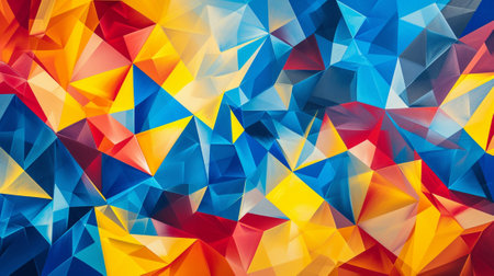 An abstract background with multicolored geometric shapesの素材