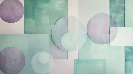 An abstract background with green geometric shapesの素材
