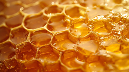 Delicious honeycomb with lots of golden honeyの素材