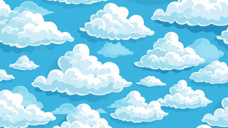 A pattern with clouds on a blue backgroundの素材