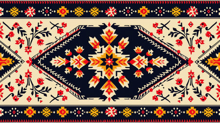 A beautiful traditional ornament from Romaniaの素材