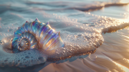 A seashell on the seashoreの素材
