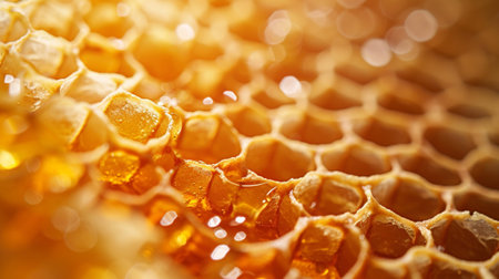 Delicious honeycomb with lots of golden honeyの素材
