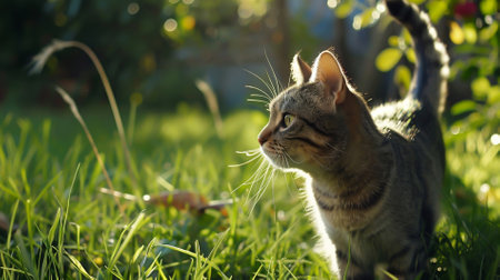 A cat in the grassの素材