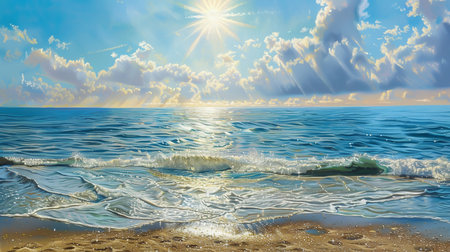 Calm waves of a seaの素材