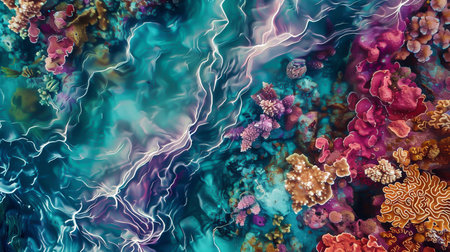 A coral reef seen from aboveの素材
