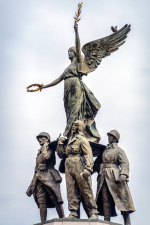 The war memorial located on the square in front of the town hall of Cannes, Franceの写真素材