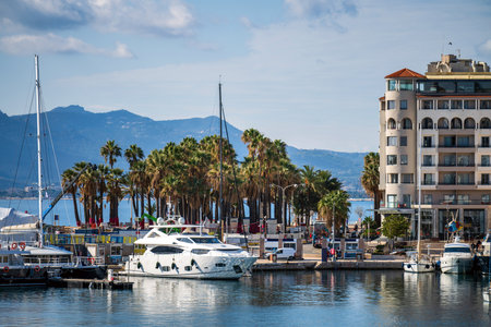 Beautiful Port view in Cannes, Franceの写真素材