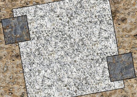 Abstract geometric background with stone texturesの写真素材