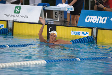 MILAN, JUNE 29 : Federica Pellegrini (Italy)   in Aspria Swimming Cup 2011 on June 29, 2011 in Milan, Italyのeditorial素材