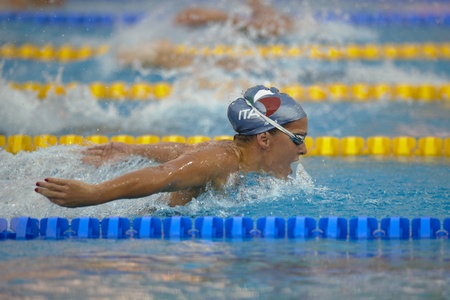 BUDAPEST, AUGUST 14: Caterina Giacchetti  (Italy) at European Swimming Championships LEN 2010 on August 14, 2010, in Budapestのeditorial素材
