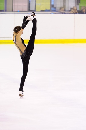 MILAN-DECEMBER 22  Carol Bressanutti perform in Italian Championships of Figure Skating 2012 on December 22 , 2012 in Milan, Italyのeditorial素材
