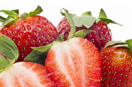 Strawberries isolated in white backgroundの写真素材