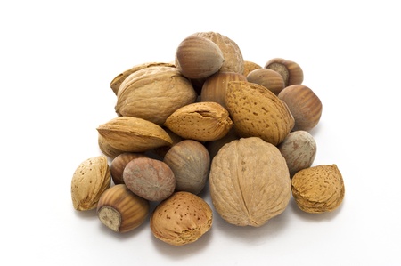 mix nuts isolated in white background