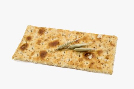 Integral crackers isolated on white backgroundの写真素材