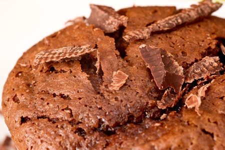 chocolat muffin in white plat  close upの写真素材