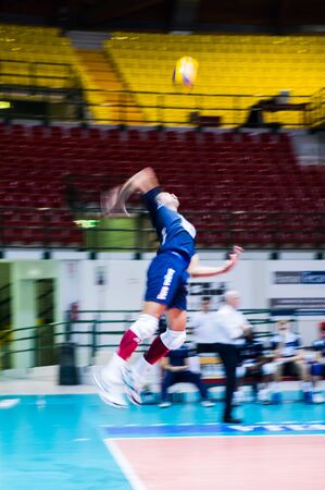 MILAN, ITALY â NOVEMBER, 3:    W. P. Diaz (7) in Vero Volley  Monza â Sieco Service Ortona  ( Italian Volley League A2) on November 3 , 2013 in Milan , Italyのeditorial素材