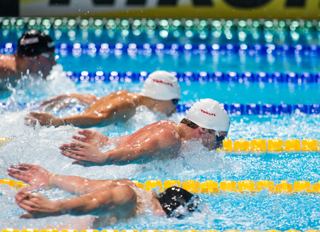 BARCELONA - JULY  30:  Pawel Korzeniowski  in action during Barcelona FINA World  Swimming Championships on July 30, 2013 in Barcelona, Spainのeditorial素材