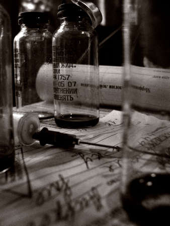 about nightmare feelings in hospitals and taste of death, Silent Hill styleの写真素材