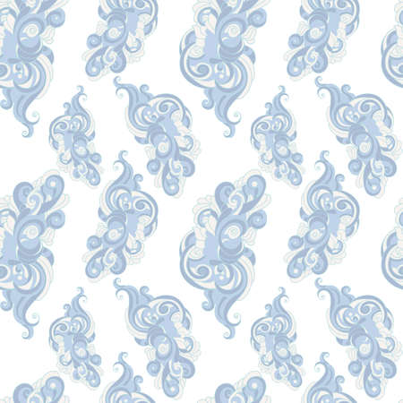 Seamless pattern with  floral doodle elements. Hand Drawn decorative illustration.のイラスト素材