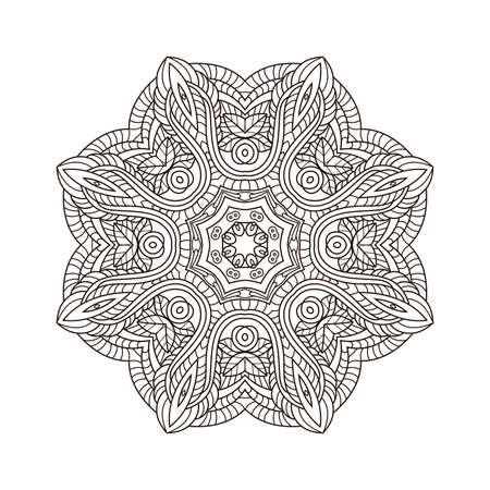 Vector hand drawn doodle mandala for coloring book.のイラスト素材