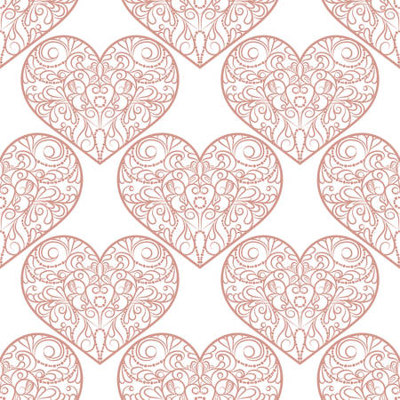 seamless pattern with decorative heartsのイラスト素材