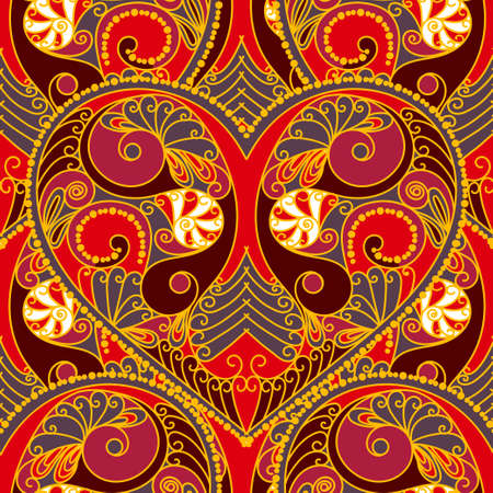 Valentine's day seamless pattern with  red heartsのイラスト素材