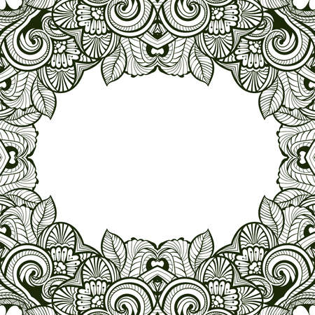 Vector card template with floral pattern.のイラスト素材