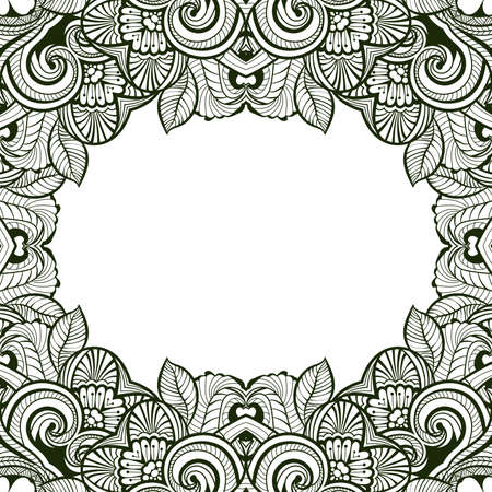 Ilustración de Vector card template with floral pattern. - Imagen libre de derechos