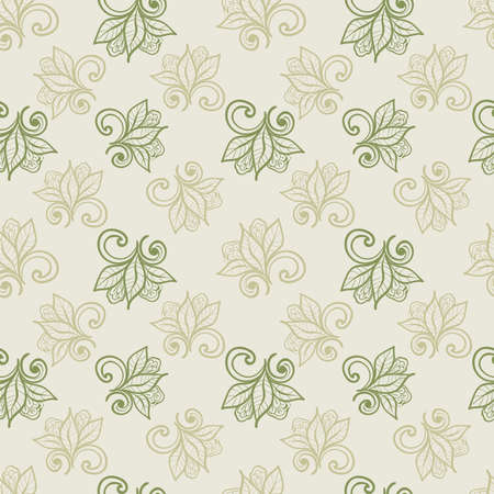 Floral seamless pattern. Hand drawn vector illustration of flowers.のイラスト素材