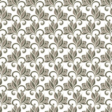 Floral seamless pattern. Hand drawn vector illustration of flowers.のイラスト素材