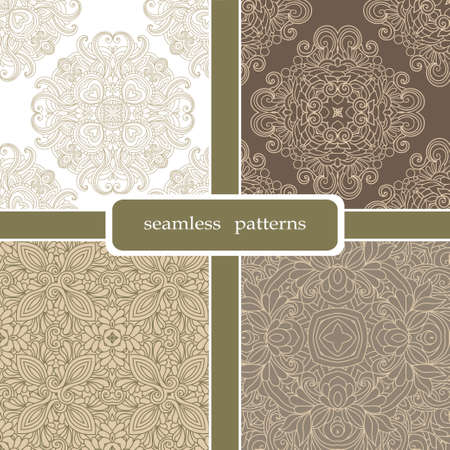 set of four floral seamless patterns.のイラスト素材