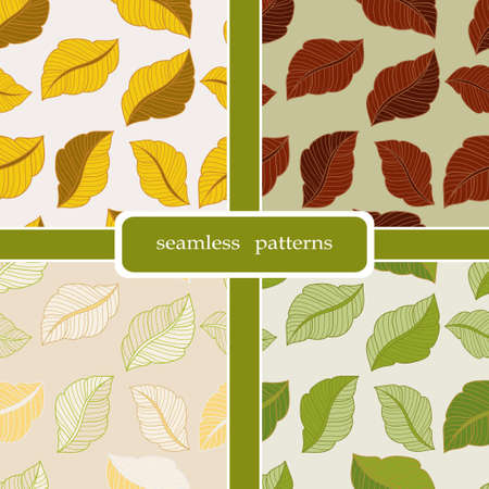 set of four floral seamless patterns.のイラスト素材