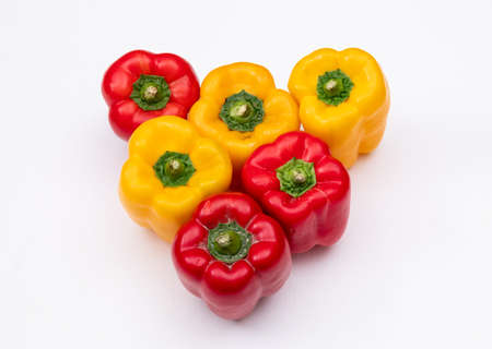 Side view bell pepper on white background horizontal 1