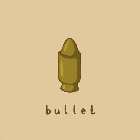 Bullet Ammunition Symbol. Weapon Vector Illustration.のイラスト素材