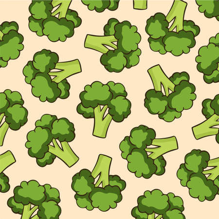 Broccoli Pattern Background. Social Media Post. Vegetable Vector Illustration.のイラスト素材