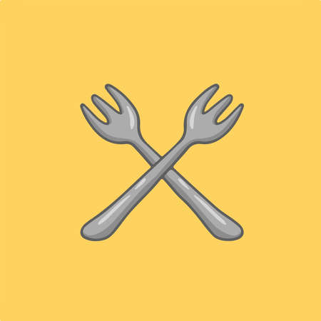 Cross Spoon Fork Symbol. Social Media Post. Vector Illustration.のイラスト素材