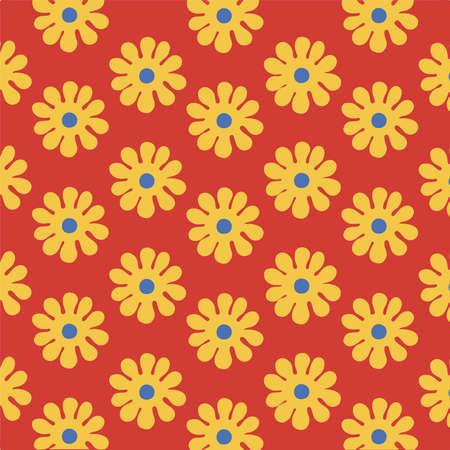 Flowers Pattern Background. Social Media Post. Floral Botanical Vector Illustration.のイラスト素材