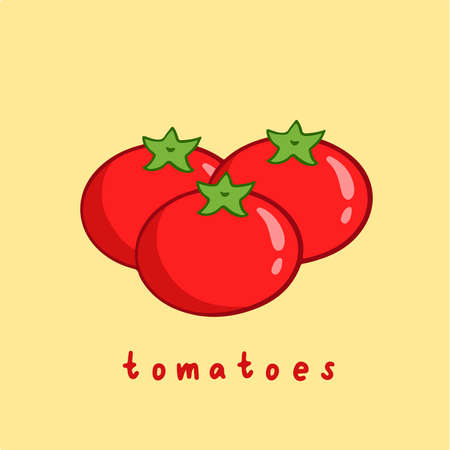 Tomatoes Symbol. Social Media Post. Vegetable Vector Illustration.のイラスト素材