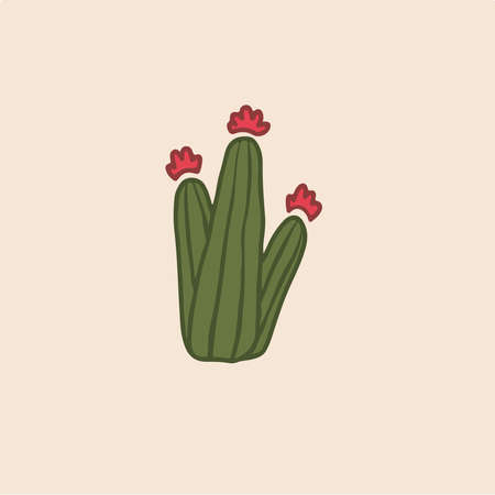 Cactus Symbol. Social Media Post. Vector Illustration.のイラスト素材
