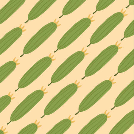 Cucumber Pattern Background. Vegetable Vector Illustration.のイラスト素材