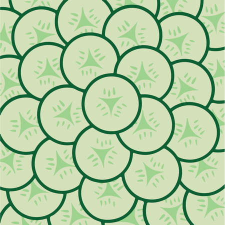 Cucumber Pattern Background. Vegetable Vector Illustration.のイラスト素材