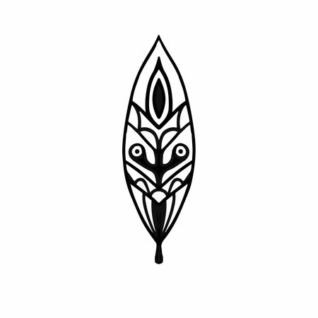 Tribal Floral Logo. Tattoo Design. Stencil Vector Illustration.のイラスト素材