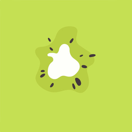 Kiwi Fruit Slice Symbol. Social Media Post. Fruit Vector Illustration.のイラスト素材