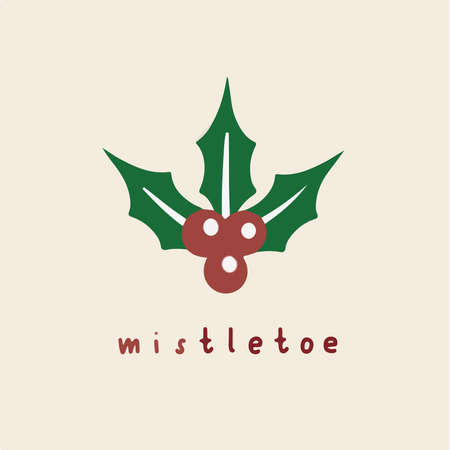 Mistletoe Symbol. Social Media Post. Christmas Vector Illustration.