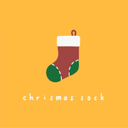 Christmas Socks Symbol. Social Media Post. Christmas Vector Illustration.のイラスト素材