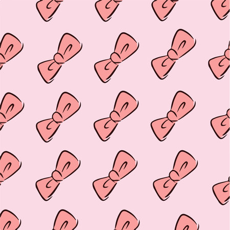 Ribbon Bows Pattern Background. Social Media Post. Vector Illustration.のイラスト素材