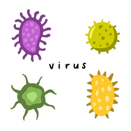 Virus Symbol. Social Media Post. Vector Illustration.のイラスト素材